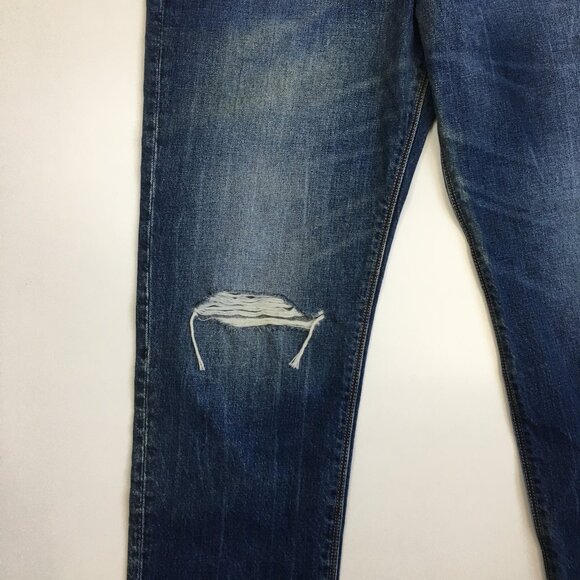 NWT HUDSON Med/Dark Wash JESSI Relaxed Cropped Boyfriend 5 Pocket Jeans - Picture 8 of 13